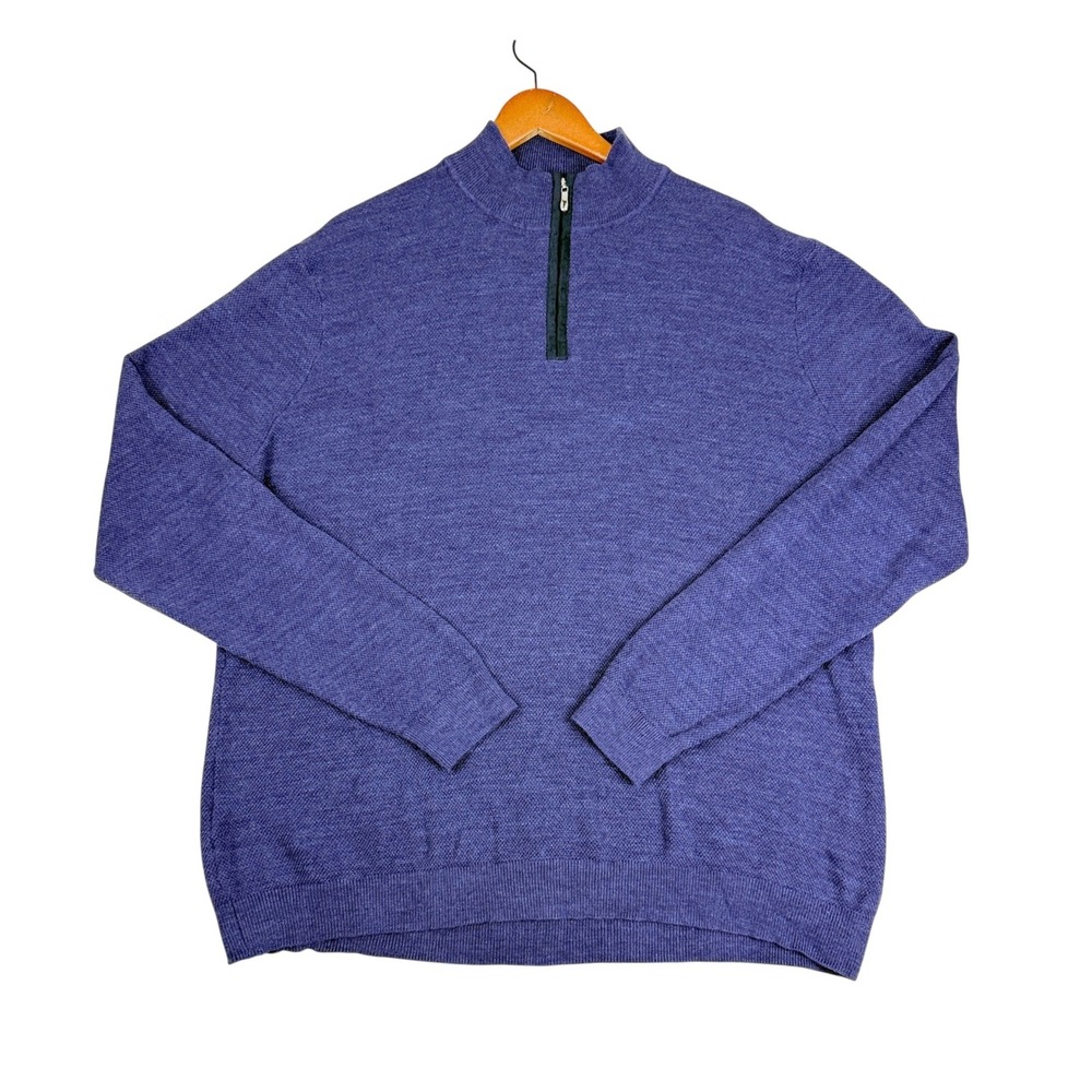 Tommy Bahama 1/4 Zip Pullover Sweater Mens XL Blue